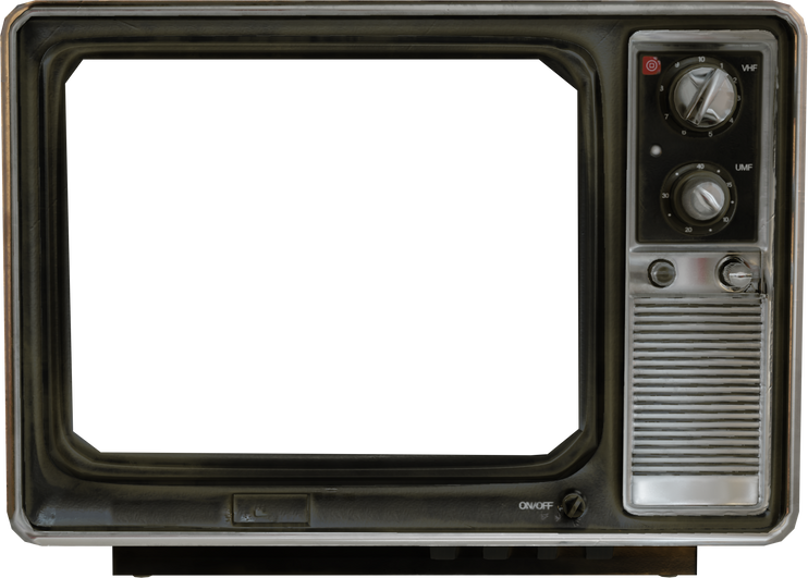 Retro old television isolated on transpatent background